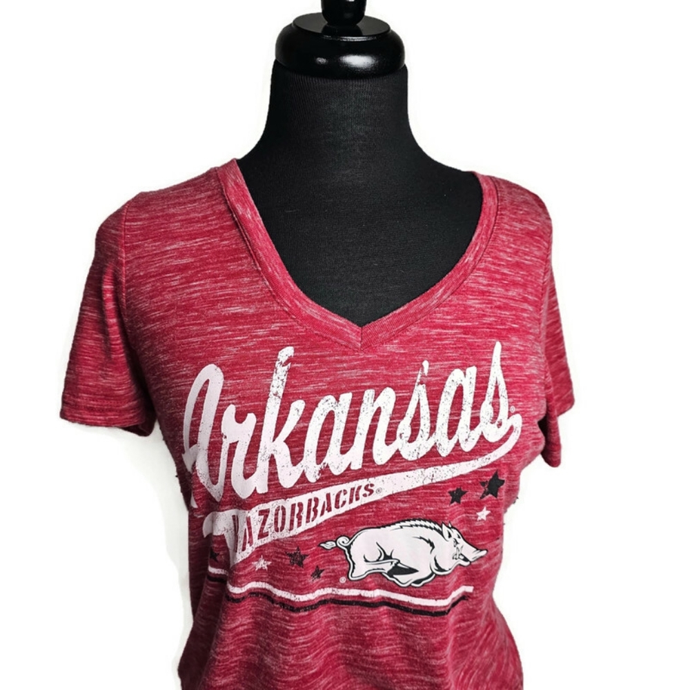 Vintage Arkansas Razorback Short Sleeve Burnout T Shirt Size L